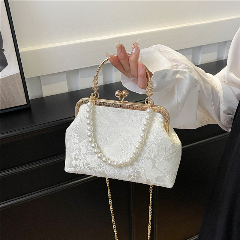 Wallet Chain Bag - Vintage classique dentelle sac perle sacs