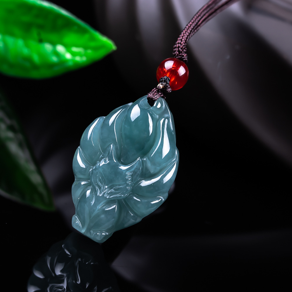 Women'S Accessories Jewelry - Collier pendentif renard en jadéite birmane