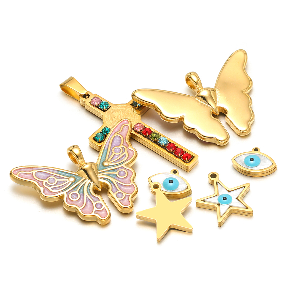 Women Accessories Pack - Breloques étoile papillon en acier inoxydable