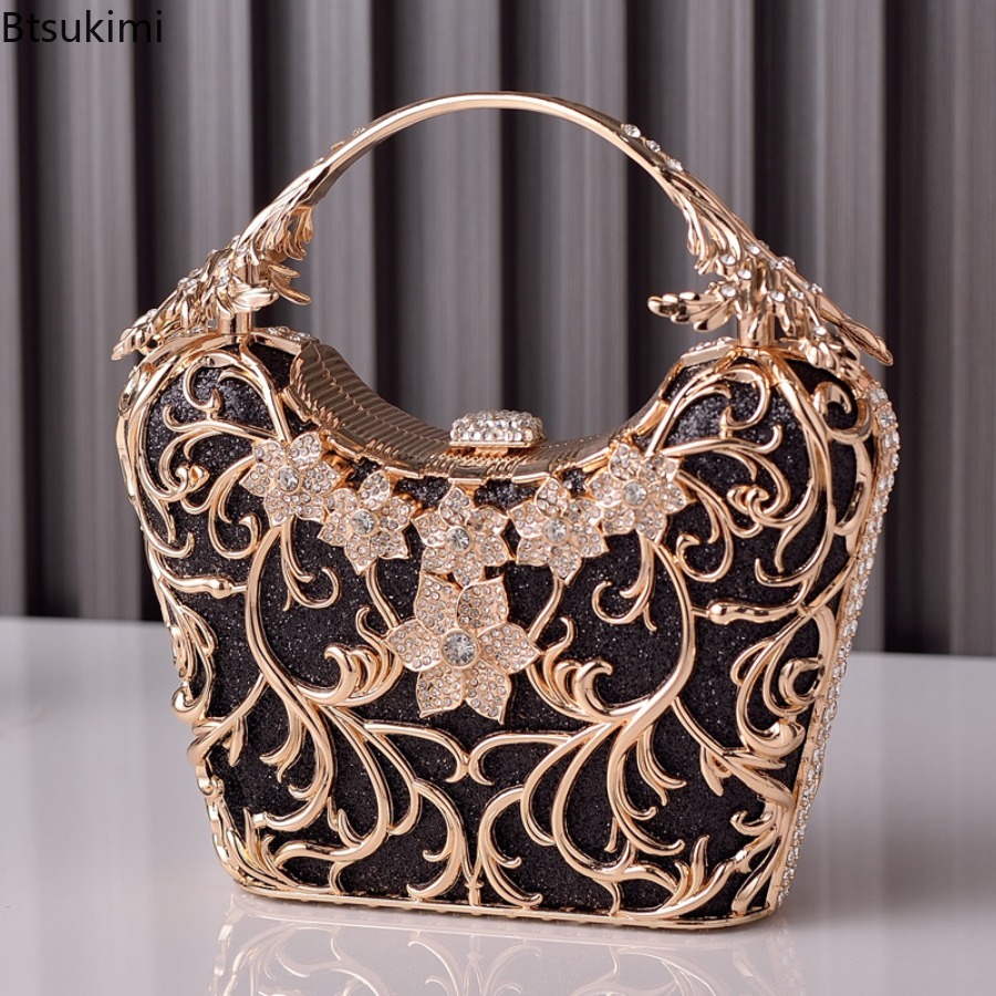 Wallet Chain Bag - Sacs de soirée en métal ajouré