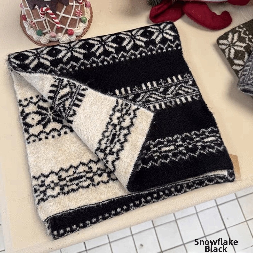 Écharpe de Noël en tissu trico - Women'S Korean Accessories avis et prix