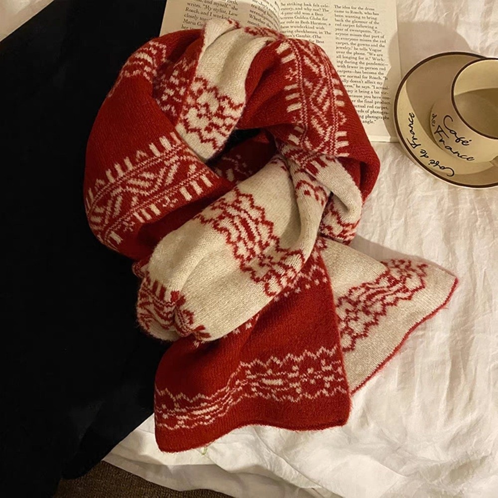 Écharpe de Noël en tissu trico - Women'S Korean Accessories avis et prix