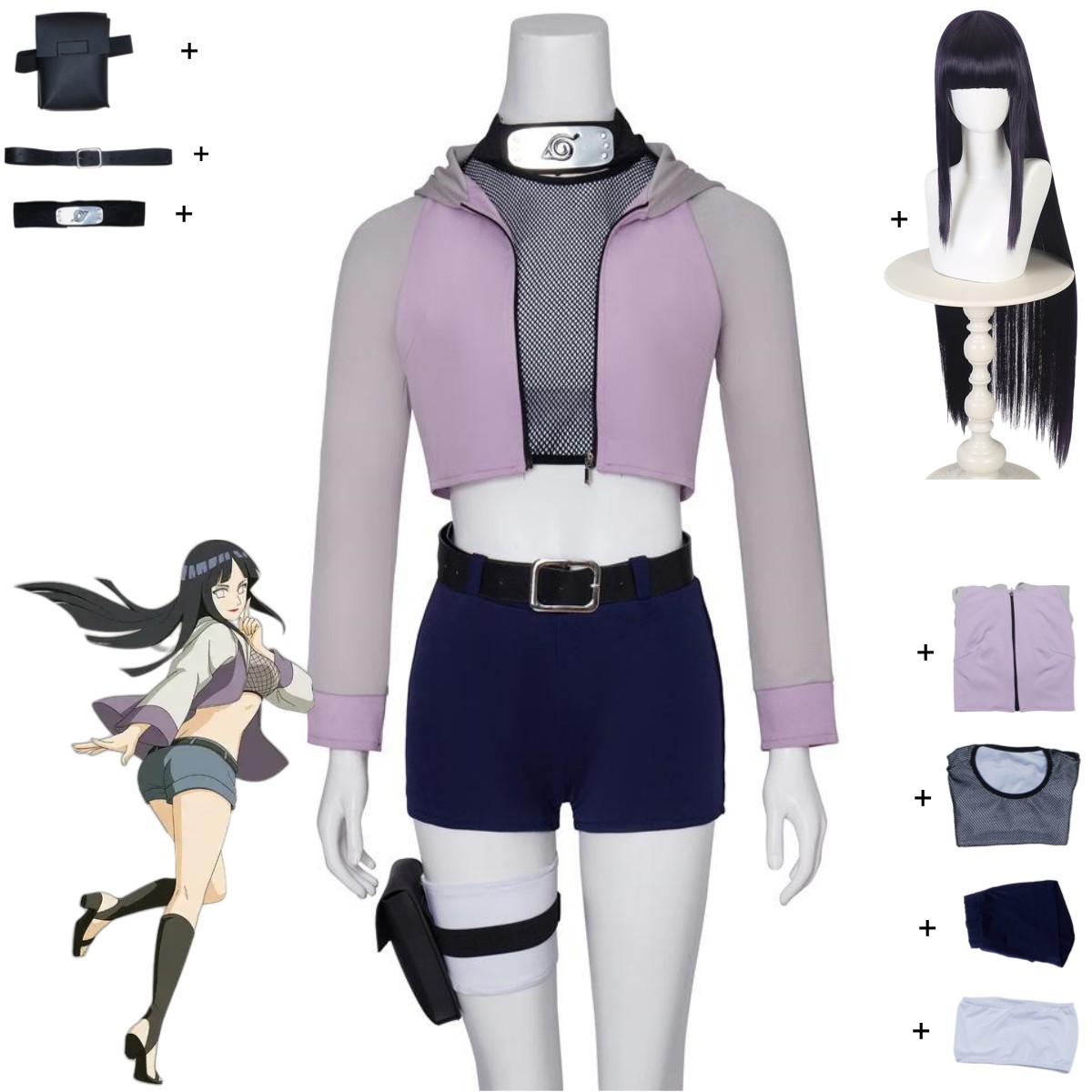 Anime Hyuga Hinata Cosplay Cos - Women Accessories Pack avis et prix