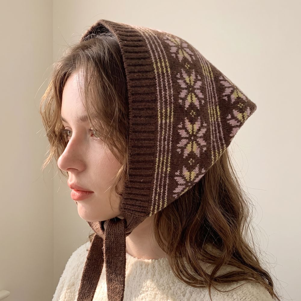 Foulard en laine jacquard Y2K  - Women'S Korean Accessories avis et prix