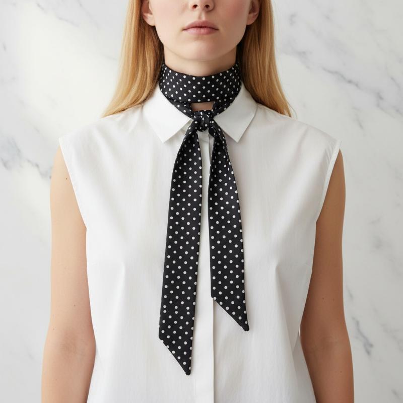 Écharpe en soie à pois tendanc - Women'S Korean Accessories avis et prix