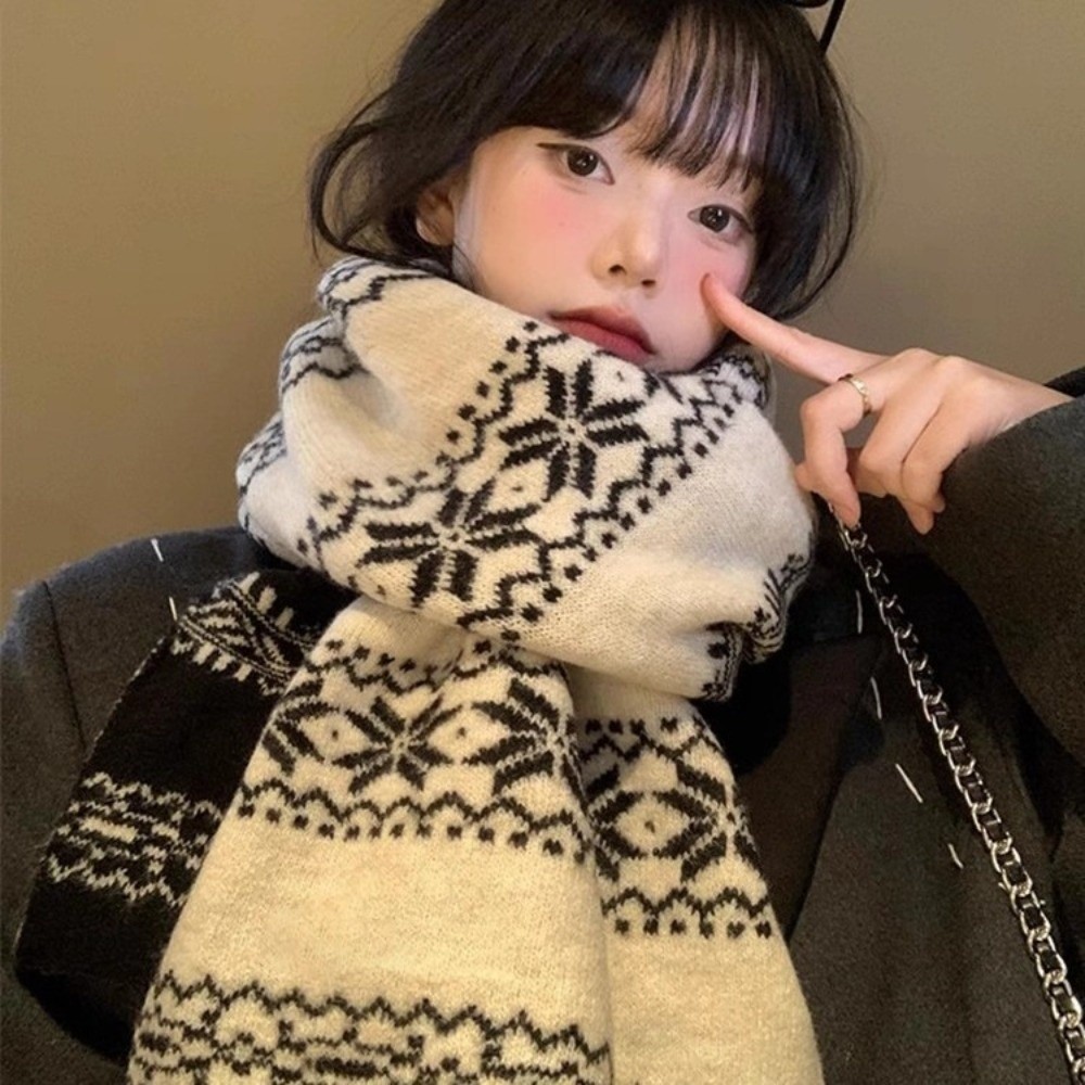 Écharpe de Noël en tissu trico - Women'S Korean Accessories avis et prix