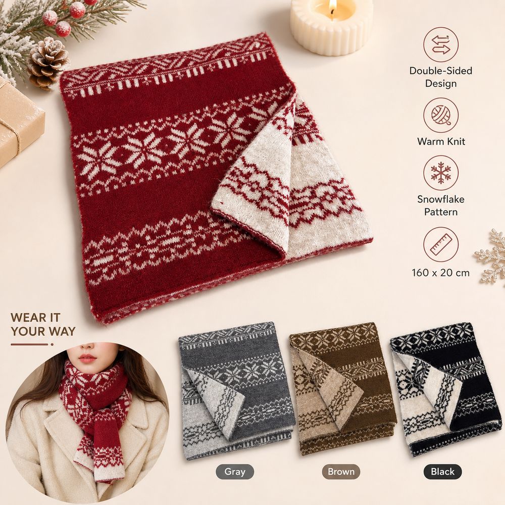 Écharpe de Noël en tissu trico - Women'S Korean Accessories avis et prix